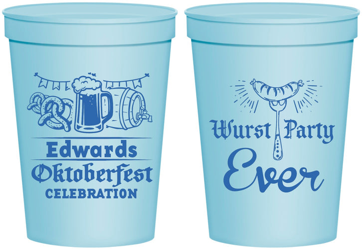 Personalized Oktoberfest 16 oz Stadium Cups - Wurst Party Ever | 240008