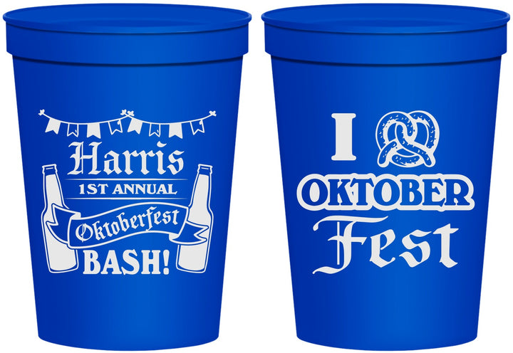 Personalized Oktoberfest 16 oz Stadium Cups - Pretzel | 240009