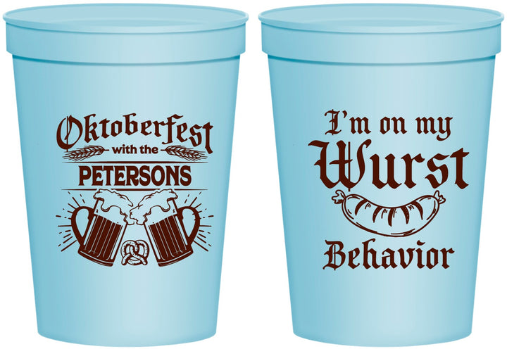 Personalized Oktoberfest 16 oz Stadium Cups - Wurst Behavior | 240010