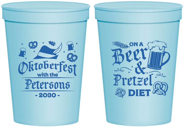Personalized Oktoberfest 16 oz Stadium Cups - Pretzel | 240012