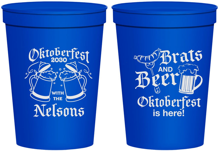 Personalized Oktoberfest 16 oz Stadium Cups - Brats Beer | 240013