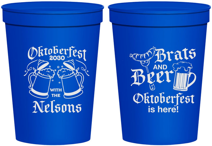 Personalized Oktoberfest 16 oz Stadium Cups - Brats Beer | 240013