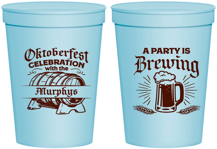 Personalized Oktoberfest 16 oz Stadium Cups - Beer Keg | 240014