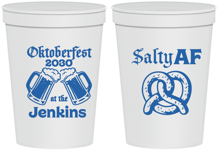 Personalized Oktoberfest 16 oz Stadium Cups - Pretzel Salty Af | 240015