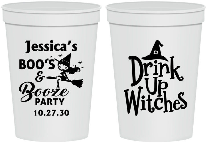 Personalized Halloween 16 oz Stadium Cups - Drink Up Witches | 250001