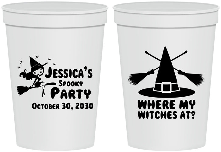 Personalized Halloween 16 oz Stadium Cups - Witches | 250005