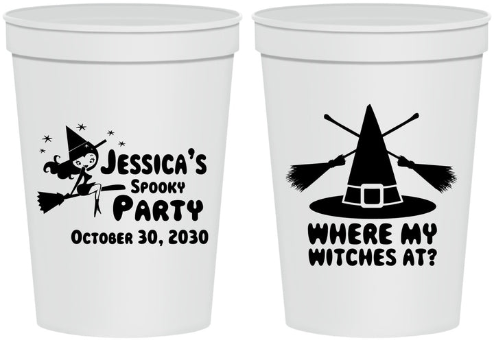 Personalized Halloween 16 oz Stadium Cups - Witches | 250005