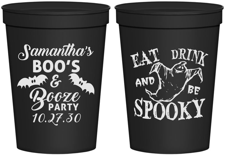 Personalized Halloween 16 oz Stadium Cups - Ghost Spooky Boo | 250007
