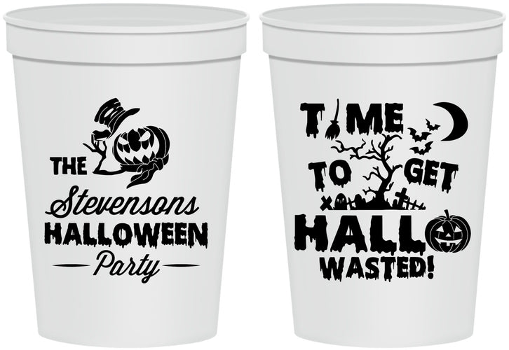 Personalized Halloween 16 oz Stadium Cups - Hallowasted Pumpkin | 250013