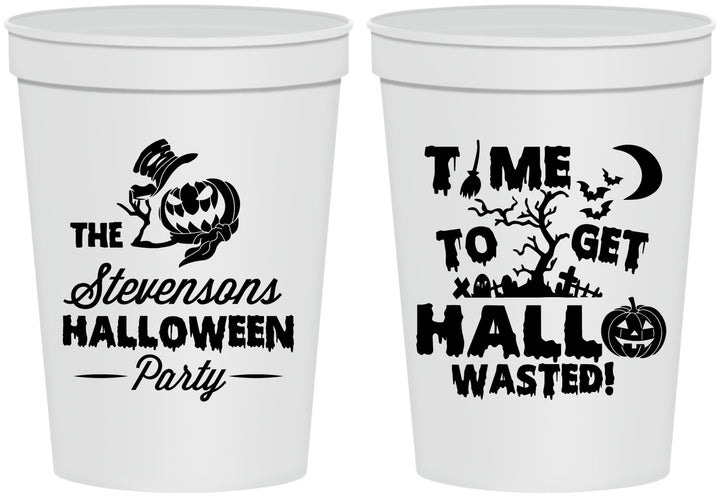 Personalized Halloween 16 oz Stadium Cups - Hallowasted Pumpkin | 250013