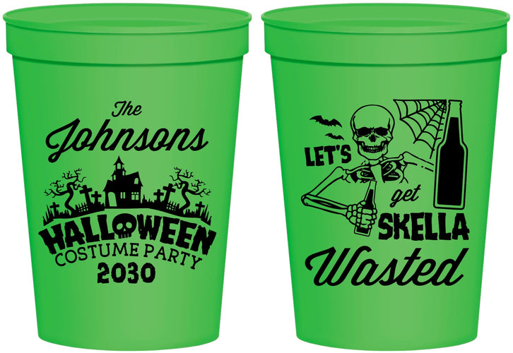 Personalized Halloween 16 oz Stadium Cups - Skellawasted Skeleton | 250014