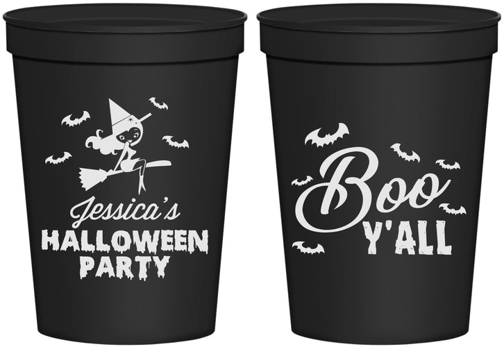 Personalized Halloween 16 oz Stadium Cups - Witch Boo | 250015