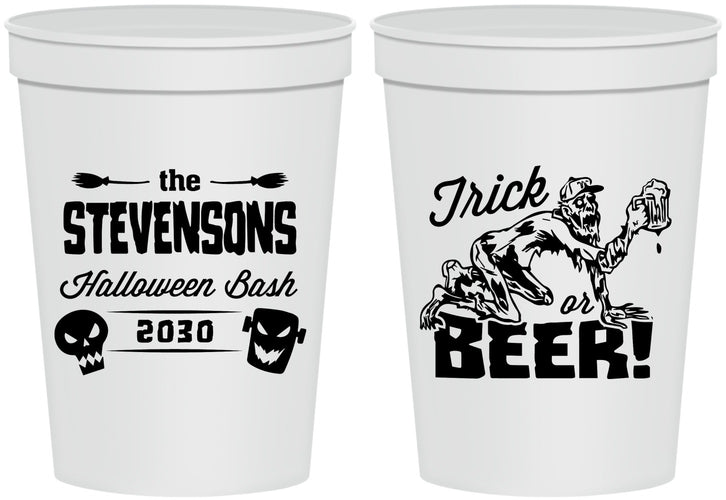 Personalized Halloween 16 oz Stadium Cups - Trick Or Beer | 250021