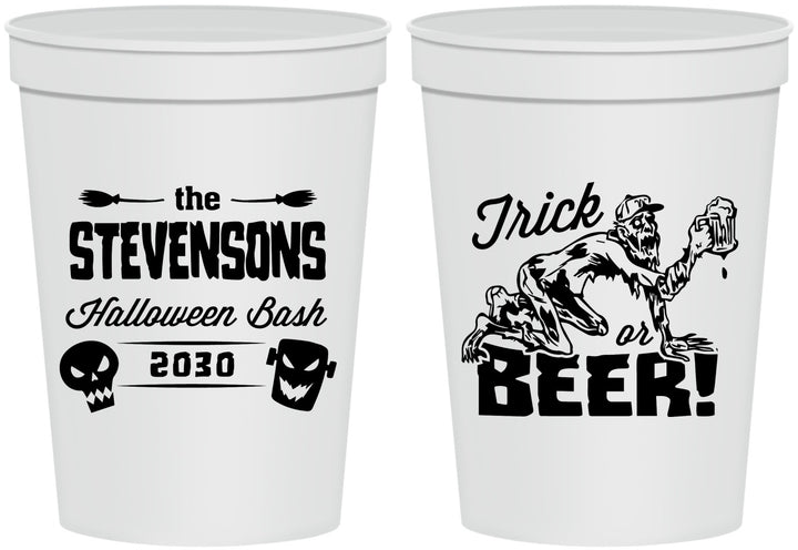 Personalized Halloween 16 oz Stadium Cups - Trick Or Beer | 250021