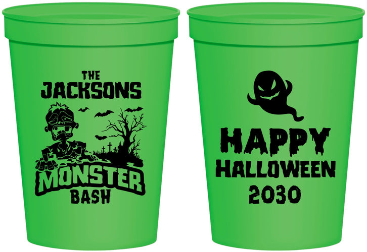 Personalized Halloween 16 oz Stadium Cups - Ghost Monster | 250022