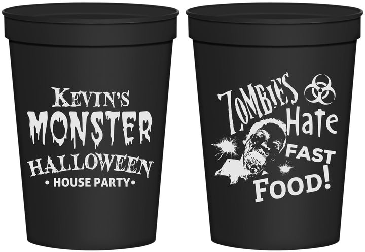 Personalized Halloween 16 oz Stadium Cups - Monster Zombie | 250027