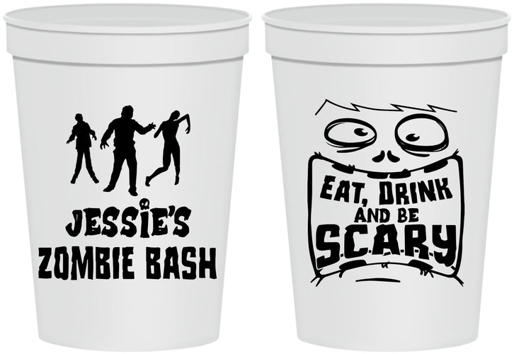 Personalized Halloween 16 oz Stadium Cups - Eat Drink Be Scary | 250029