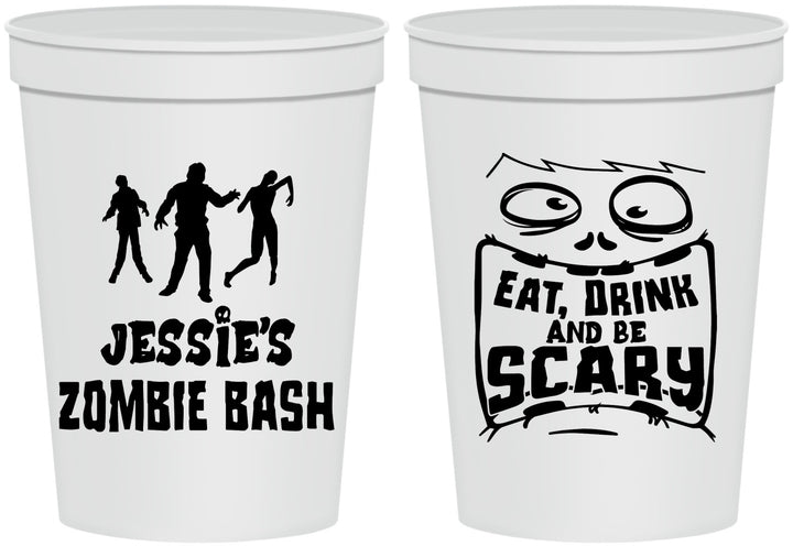 Personalized Halloween 16 oz Stadium Cups - Eat Drink Be Scary | 250029