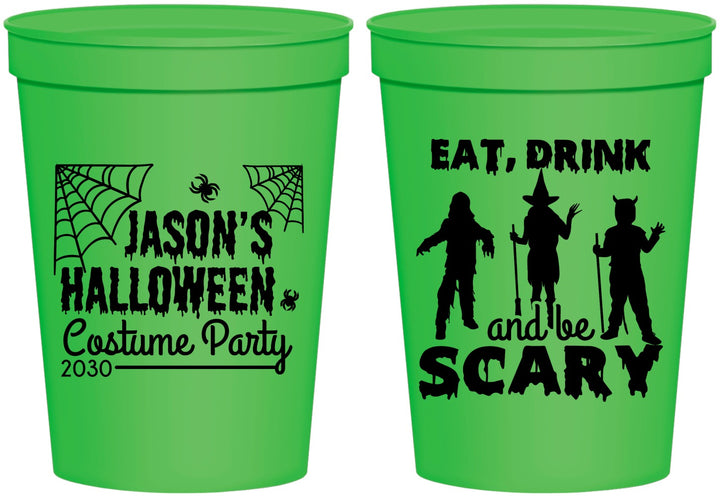 Personalized Halloween 16 oz Stadium Cups - Eat Drink Be Scary | 250038
