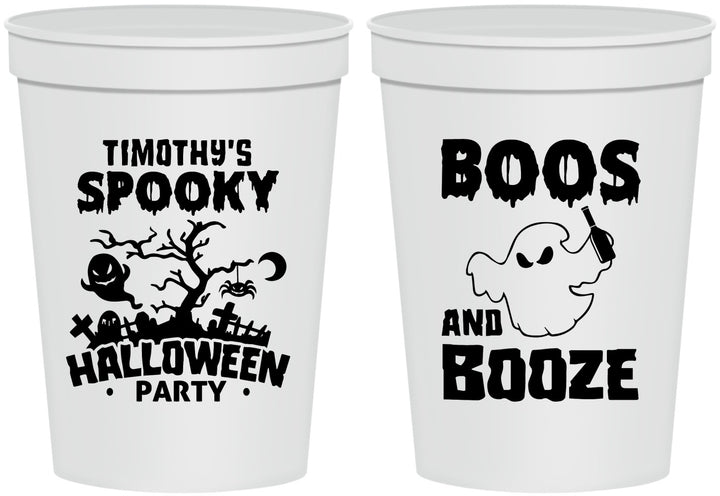 Personalized Halloween 16 oz Stadium Cups - Boos And Booze | 250041