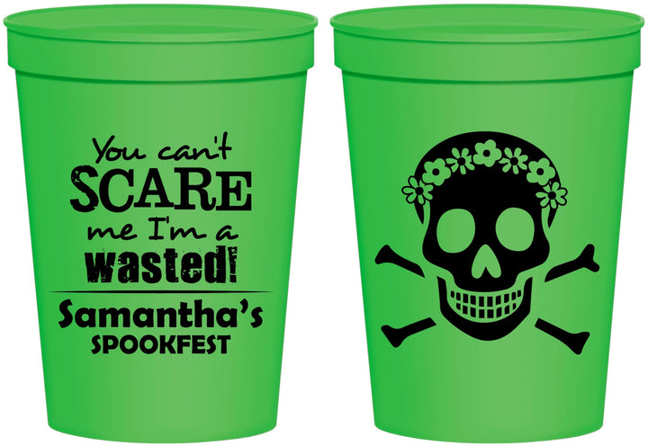 Personalized Halloween 16 oz Stadium Cups - Sugar Skull | 250050