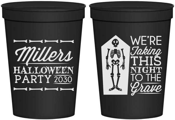 Personalized Halloween 16 oz Stadium Cups - Skeleton | 250051