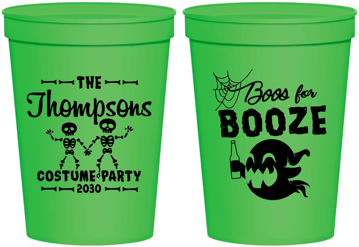 Personalized Halloween 16 oz Stadium Cups - Boos And Booze | 250058