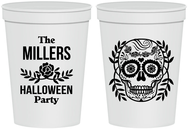 Personalized Halloween 16 oz Stadium Cups - Sugar Skull | 250061