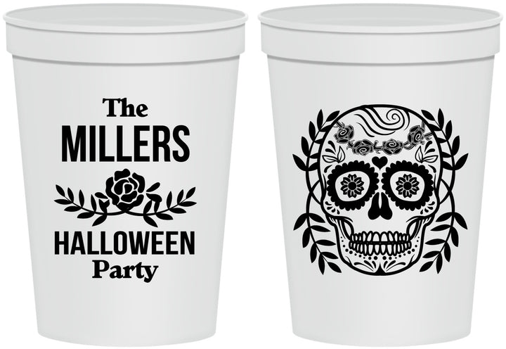 Personalized Halloween 16 oz Stadium Cups - Sugar Skull | 250061