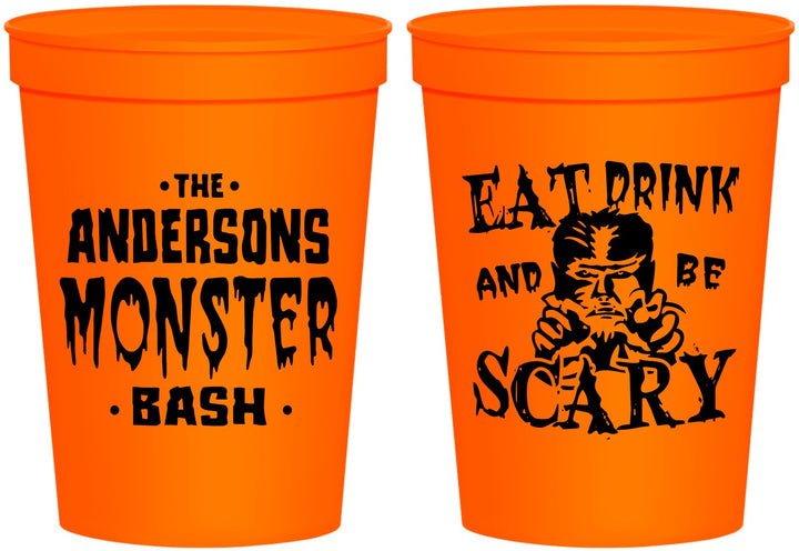 Personalized Halloween 16 oz Stadium Cups - Werewolf Monster | 250064