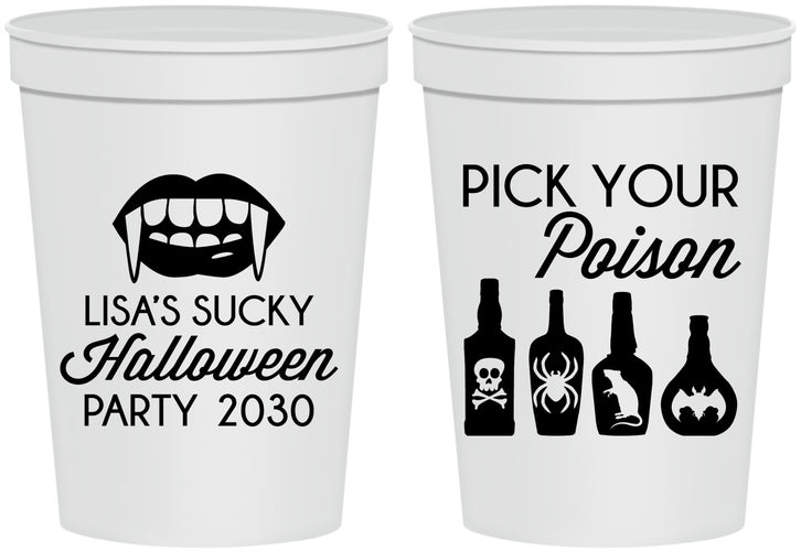 Personalized Halloween 16 oz Stadium Cups - Pick Your Poison | 250065