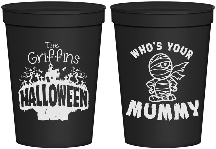 Personalized Halloween 16 oz Stadium Cups - Whos Your Mummy | 250067