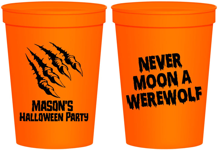 Personalized Halloween 16 oz Stadium Cups - Werewolf | 250068