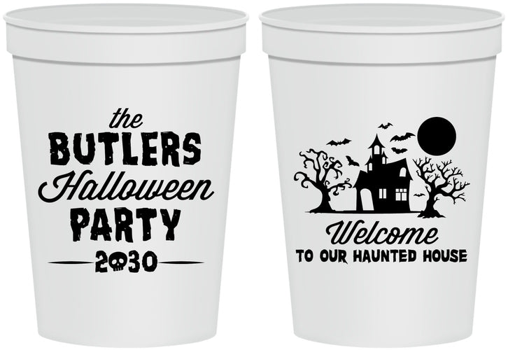 Personalized Halloween 16 oz Stadium Cups - Haunted House | 250073