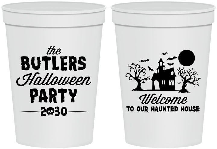 Personalized Halloween 16 oz Stadium Cups - Haunted House | 250073
