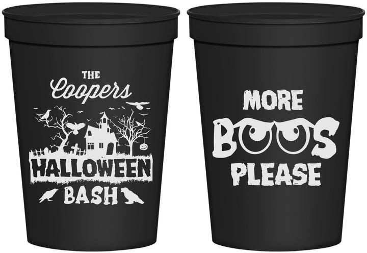 Personalized Halloween 16 oz Stadium Cups - Haunted House | 250075