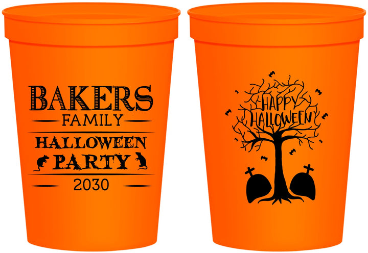 Personalized Halloween 16 oz Stadium Cups - Graveyard Shift | 250076