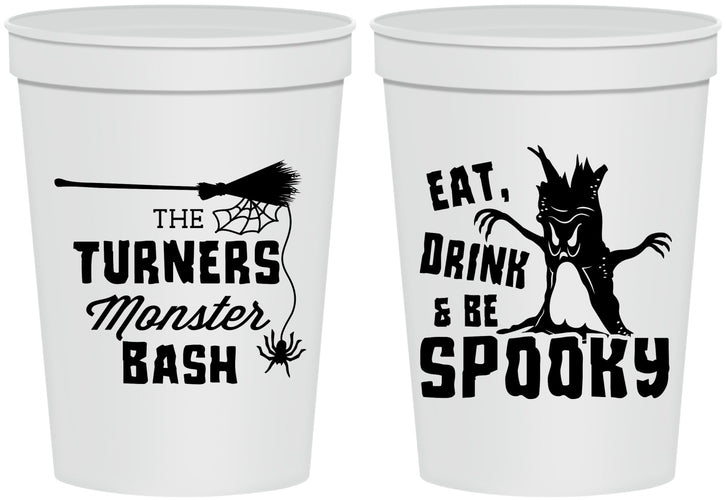 Personalized Halloween 16 oz Stadium Cups - Eat Drink Be Spooky | 250077