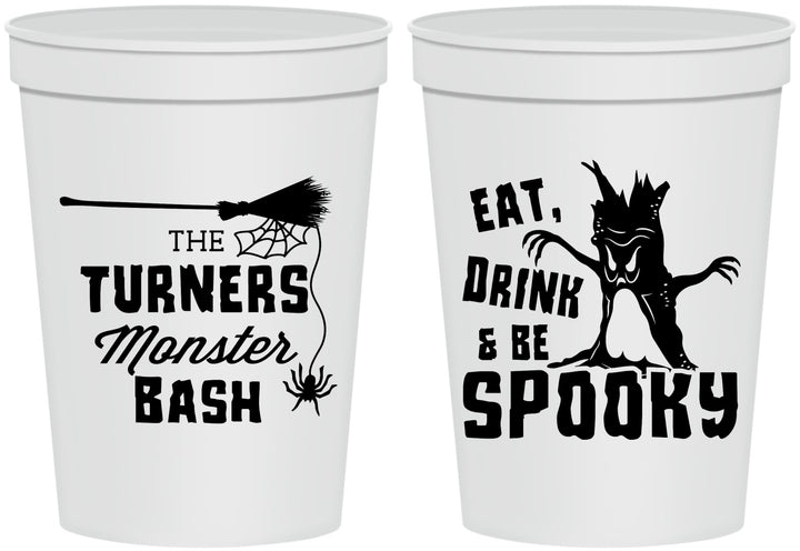 Personalized Halloween 16 oz Stadium Cups - Eat Drink Be Spooky | 250077