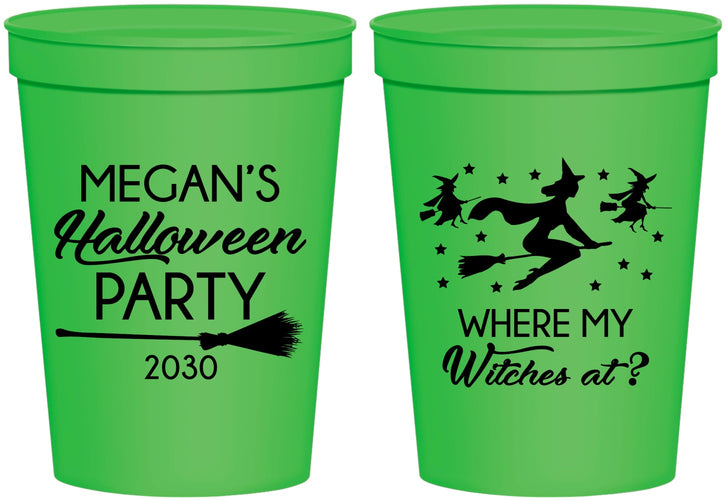 Personalized Halloween 16 oz Stadium Cups - Where My Witches At | 250086