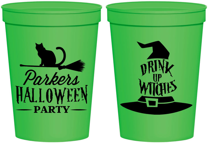 Personalized Halloween 16 oz Stadium Cups - Drink Up Witches | 250094
