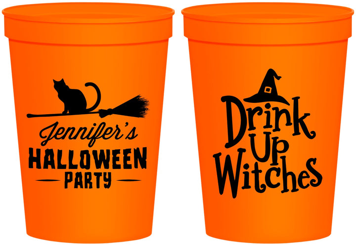 Personalized Halloween 16 oz Stadium Cups - Drink Up Witches | 250096