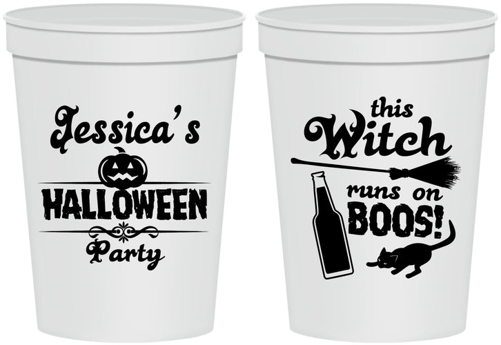 Personalized Halloween 16 oz Stadium Cups - Witch Boos | 250097