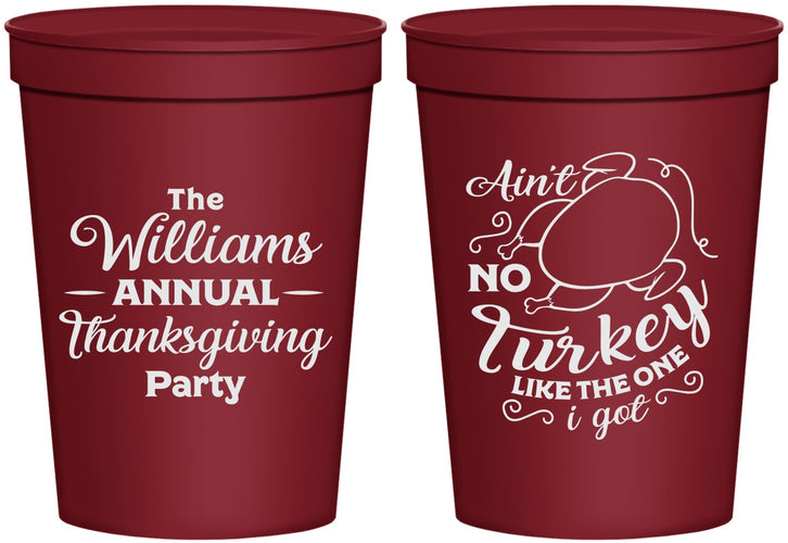 Personalized Thanksgiving 16 oz Stadium Cups - Turkey | 260005