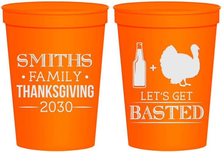 Personalized Thanksgiving 16 oz Stadium Cups - Lets Get Basted | 260008