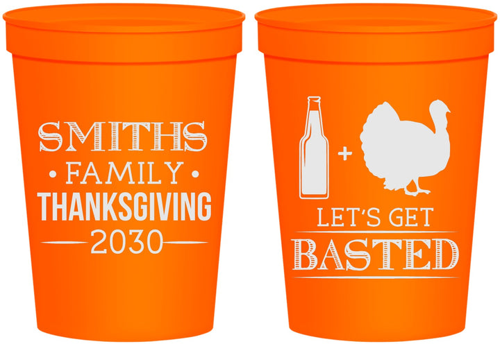 Personalized Thanksgiving 16 oz Stadium Cups - Lets Get Basted | 260008