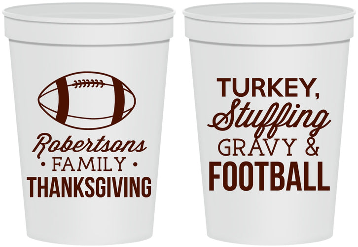 Personalized Thanksgiving 16 oz Stadium Cups - Football Turkey | 260010