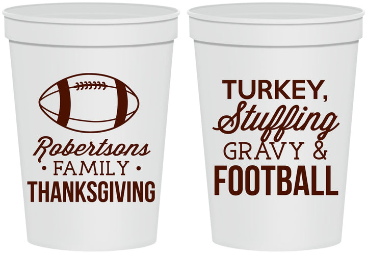 Personalized Thanksgiving 16 oz Stadium Cups - Football Turkey | 260010