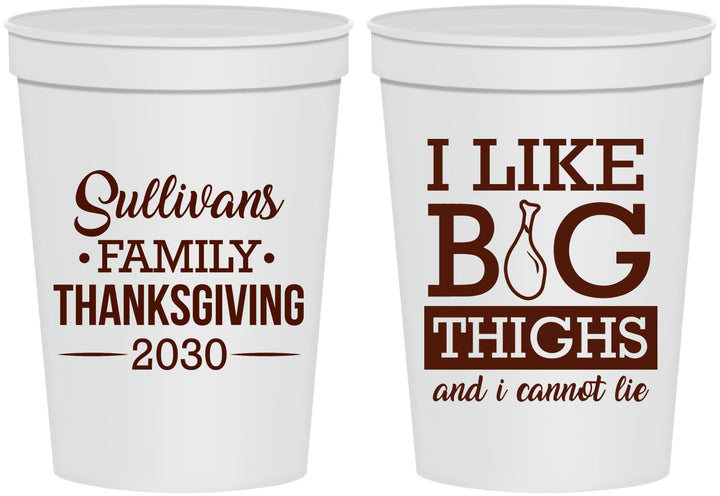 Personalized Thanksgiving 16 oz Stadium Cups - Big Thighs | 260011
