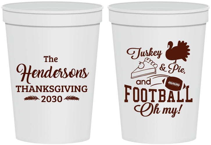 Personalized Thanksgiving 16 oz Stadium Cups - Football Turkey | 260014